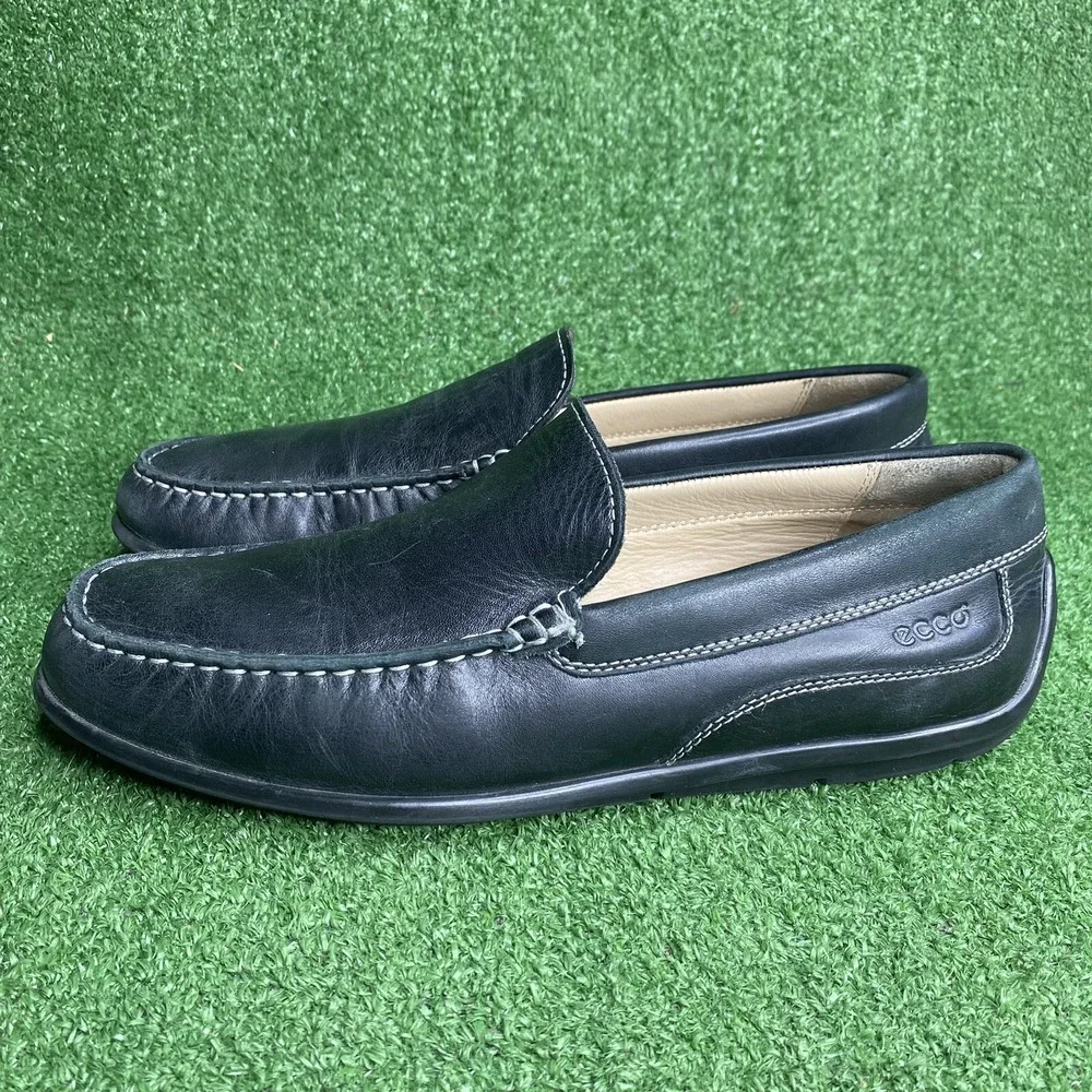 ECCO‎ Men's Driving Loafers Shoes Size EU 43 US 9-9.5 Leather Black
